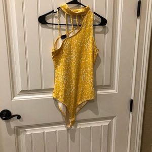 yellow leopard bodysuit